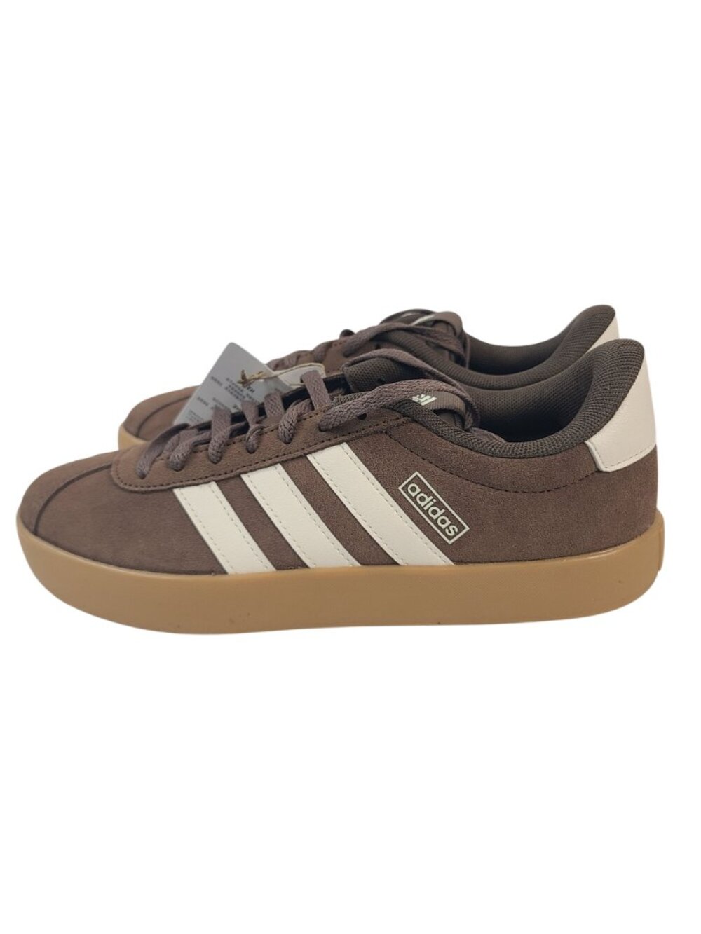 NEW Adidas VL Court 3.0 Women's Sneakers Brown & White Suede Size 8.5 - Picture 4 of 7
